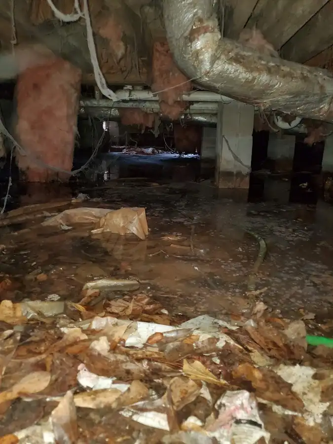 Crawl space flood assessment for Commercial Water Damage Restoration in East Providence
